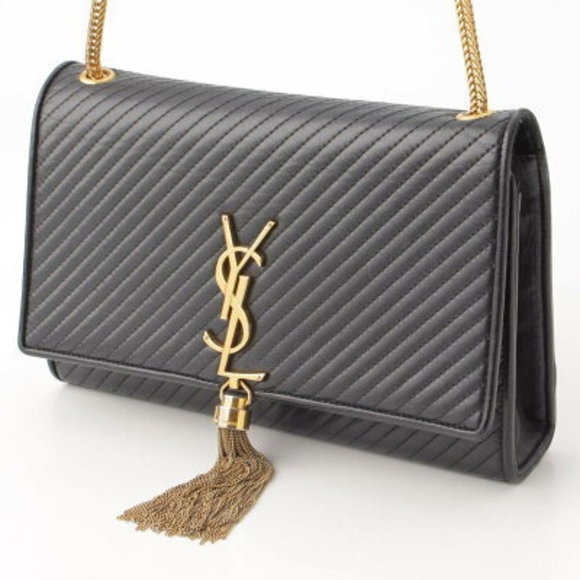 SAINT LAURENT Classic Kate Tassel Chain Shoulder Bag Black - Picture 2 of 10